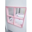 Кровать Теремок розовая с ящиком и ступенью