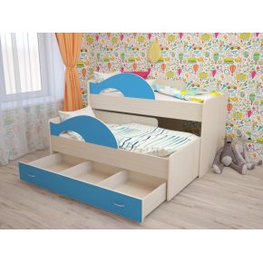 Детская выкатная кровать  с ящиками "Радуга"