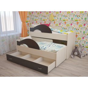 Детская выкатная кровать  с ящиками "Радуга"