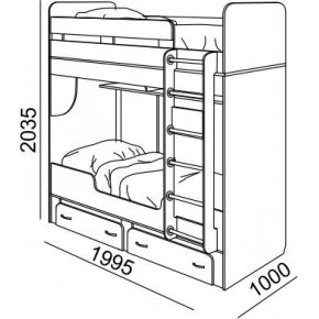 Кровать двухъярусная Остин (Ostin) (модуль №25)