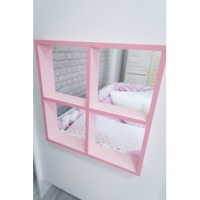 Кровать Теремок розовая с ящиком и ступенью