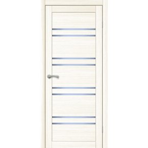 Дверное полотно остекленное Альфа, Амурская лиственница, стекло Сатин, 800 х 2000 мм