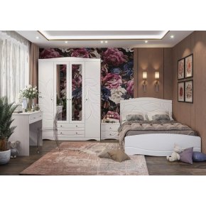Модульная спальня Флора ясень светлый анкор/белый софт