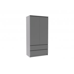 Шкаф двухстворчатый Мори МШ900.1, 904 мм, 2 двери, 2 ящика, графит