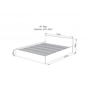 Кровать Мори КР1600.1, 1600*2000 мм, графит
